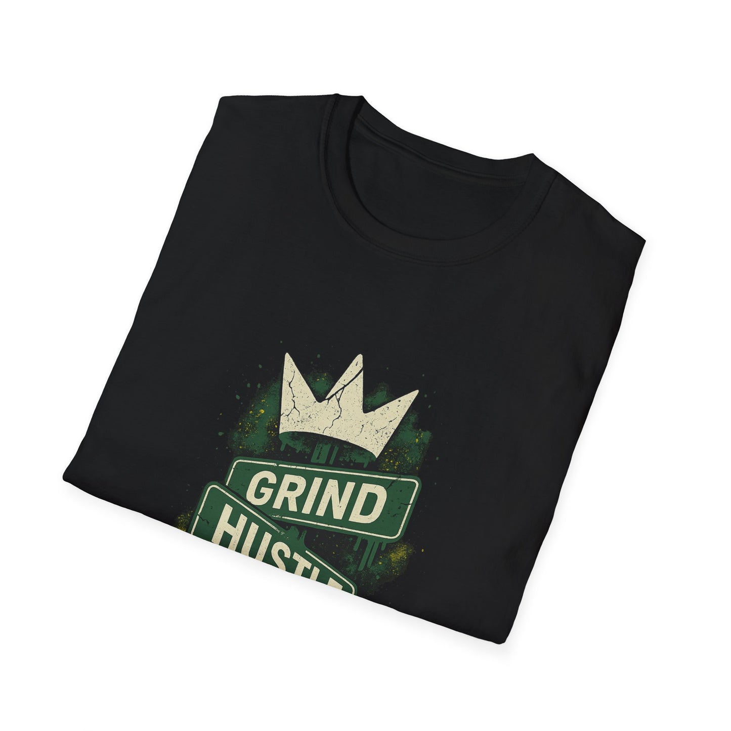 Motivational Hustle Tee - Grind Hustle Style, Casual Wear, Gift for Entrepreneurs, Graphic Tee, Everyday Motivation