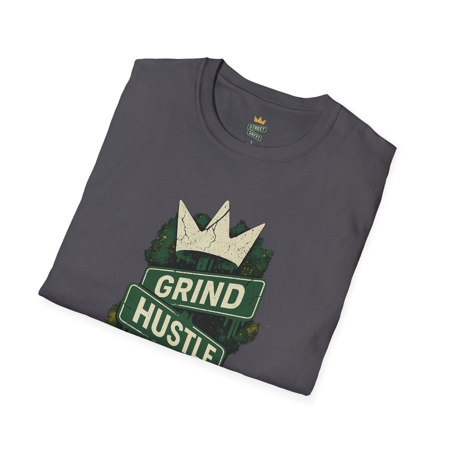 Motivational Hustle Tee - Grind Hustle Style, Casual Wear, Gift for Entrepreneurs, Graphic Tee, Everyday Motivation