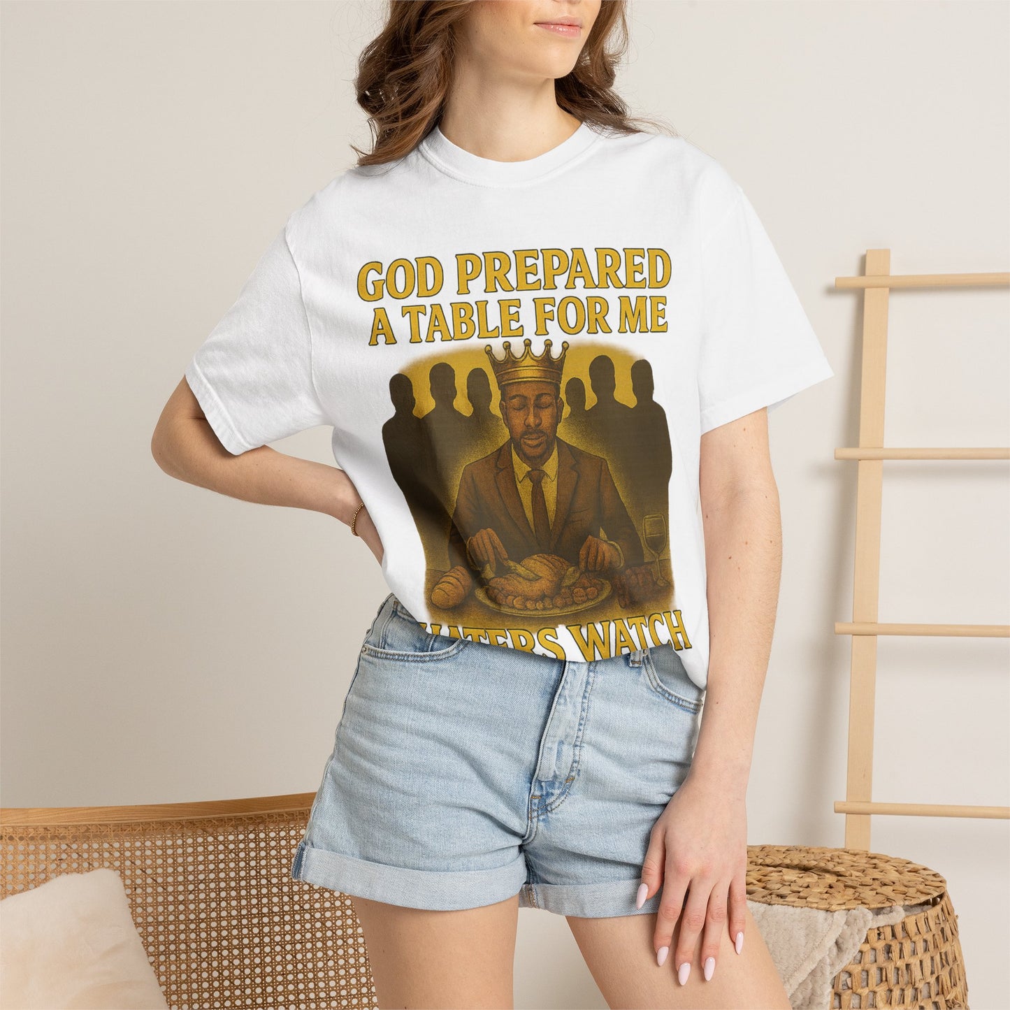 Table for Me, Haters Watch Me Eat" Inspirational Faith Tee