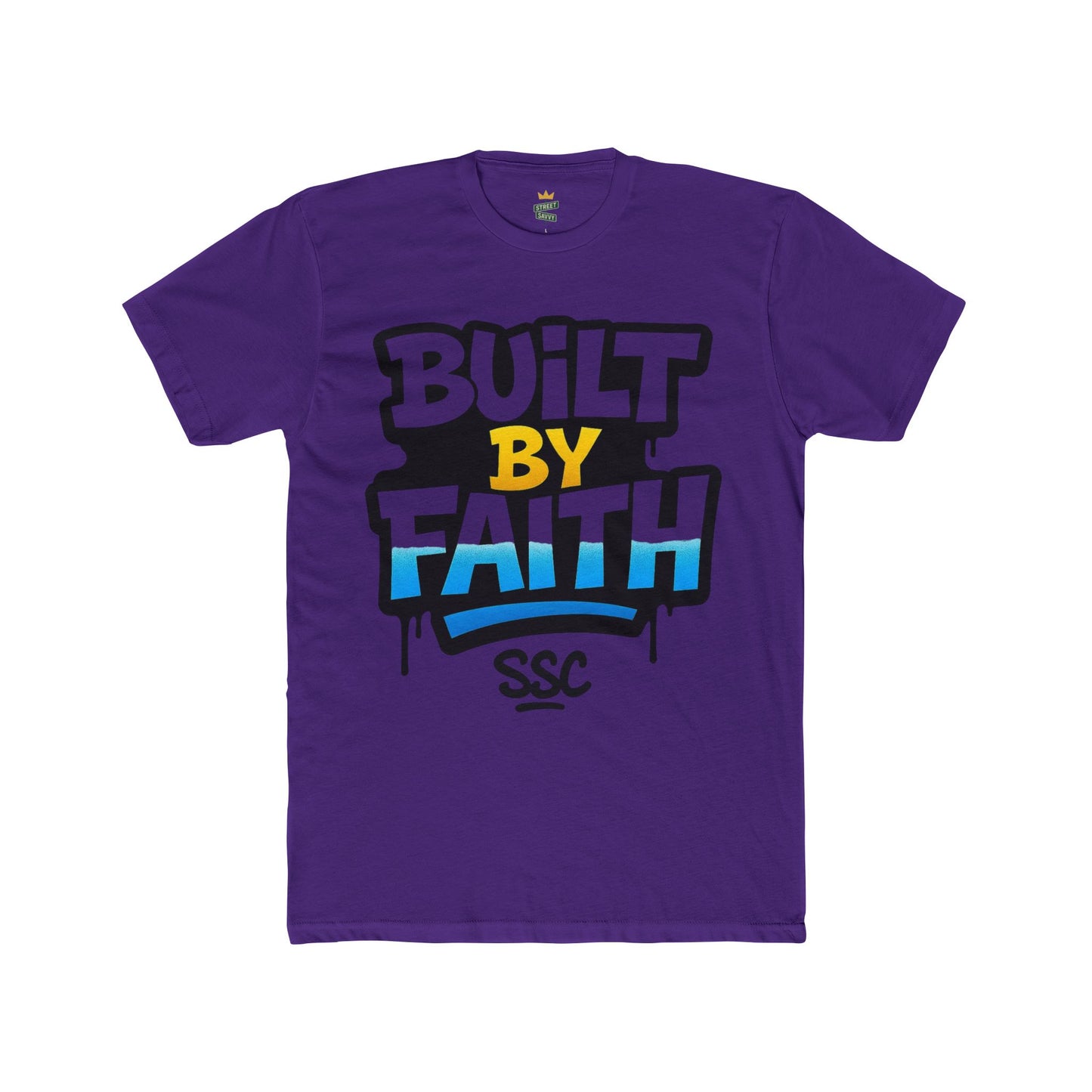 Built By Faith Unisex Cotton Crew Tee - Inspirational T-Shirt, Motivational Apparel, Casual Wear, Faith-Based Gift, Everyday Fashion