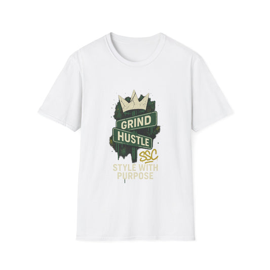 Motivational Hustle Tee - Grind Hustle Style, Casual Wear, Gift for Entrepreneurs, Graphic Tee, Everyday Motivation