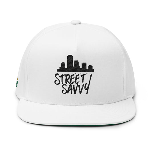 Street Savvy Flat Bill Cap, Trendy Snapback Hat, Urban Style Headwear, Perfect Gift for Fashion Enthusiasts, Ideal for Streetwear Lovers