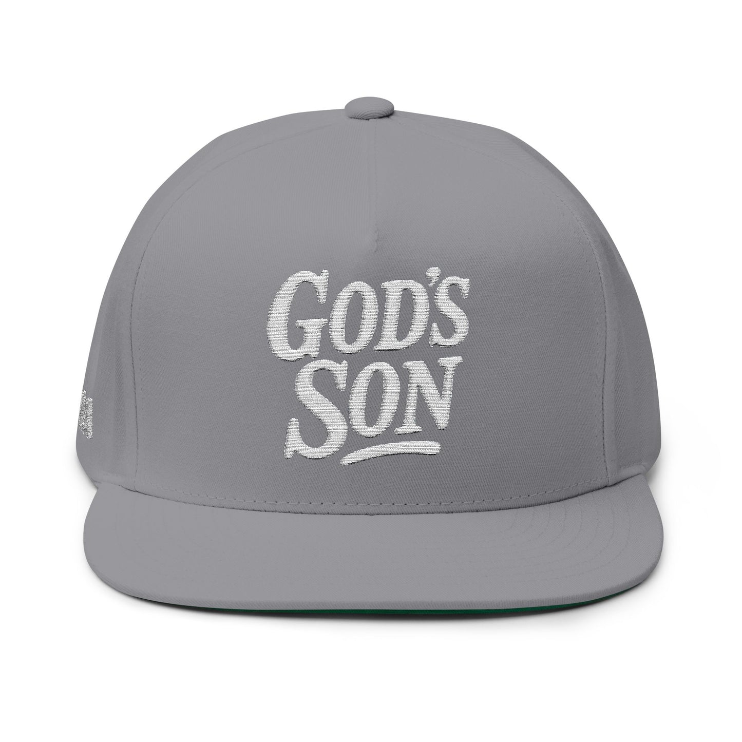God's Son Embroidered Flat Bill Cap - Stylish Headwear for Faith-Based Fashion
