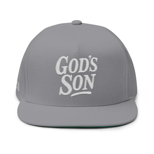 God's Son Embroidered Flat Bill Cap - Stylish Headwear for Faith-Based Fashion