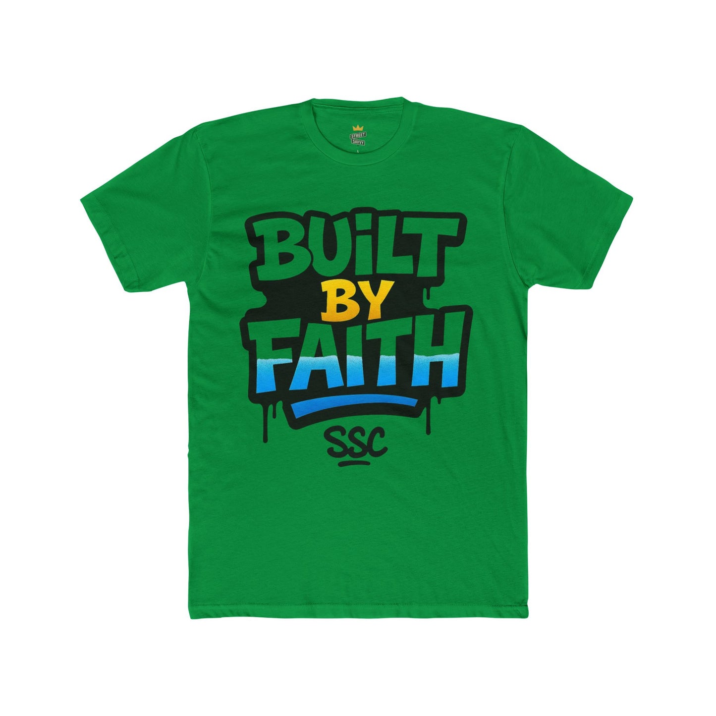 Built By Faith Unisex Cotton Crew Tee - Inspirational T-Shirt, Motivational Apparel, Casual Wear, Faith-Based Gift, Everyday Fashion