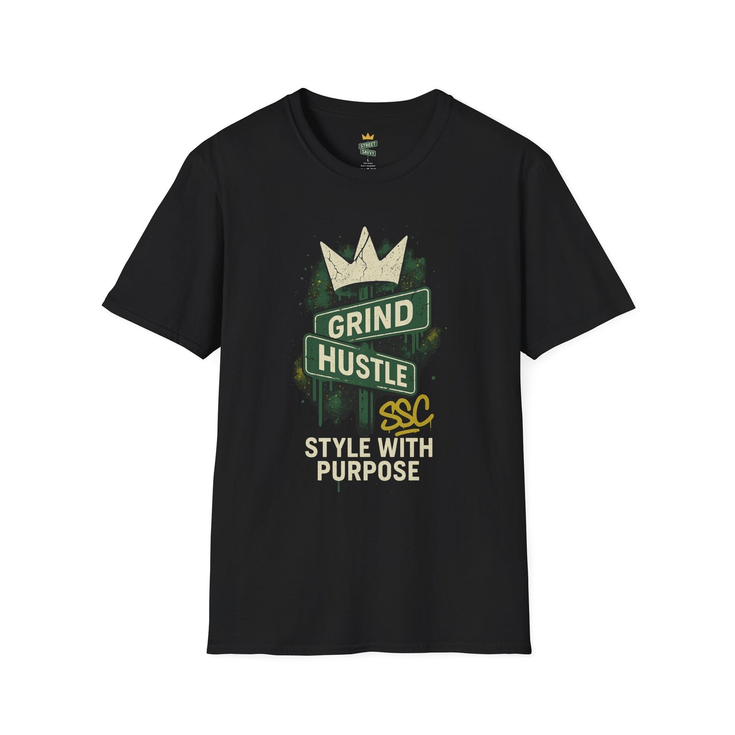 Motivational Hustle Tee - Grind Hustle Style, Casual Wear, Gift for Entrepreneurs, Graphic Tee, Everyday Motivation