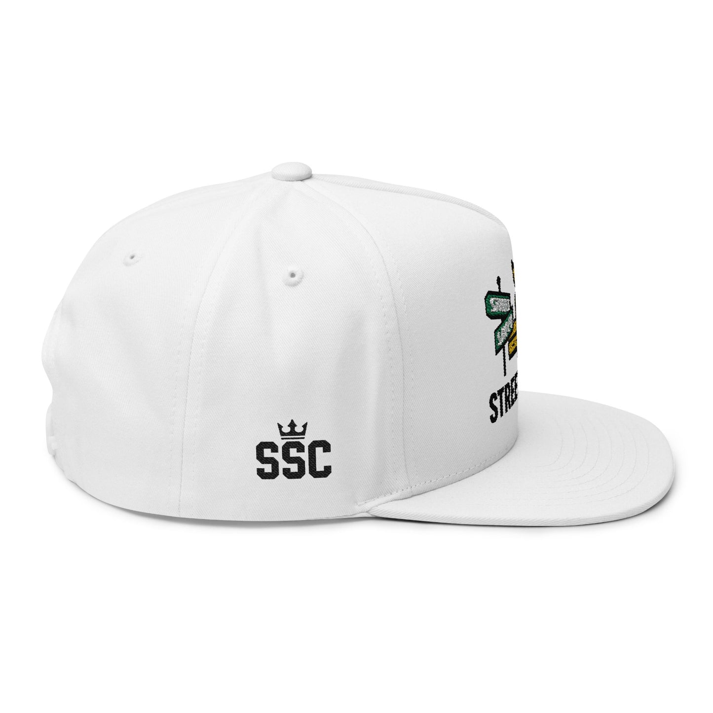 Street Savvy Embroidered Flat Bill Cap | Stylish Headwear, Urban Fashion, Gift for Men and Women, Outfit Accessory, Streetwear Essential