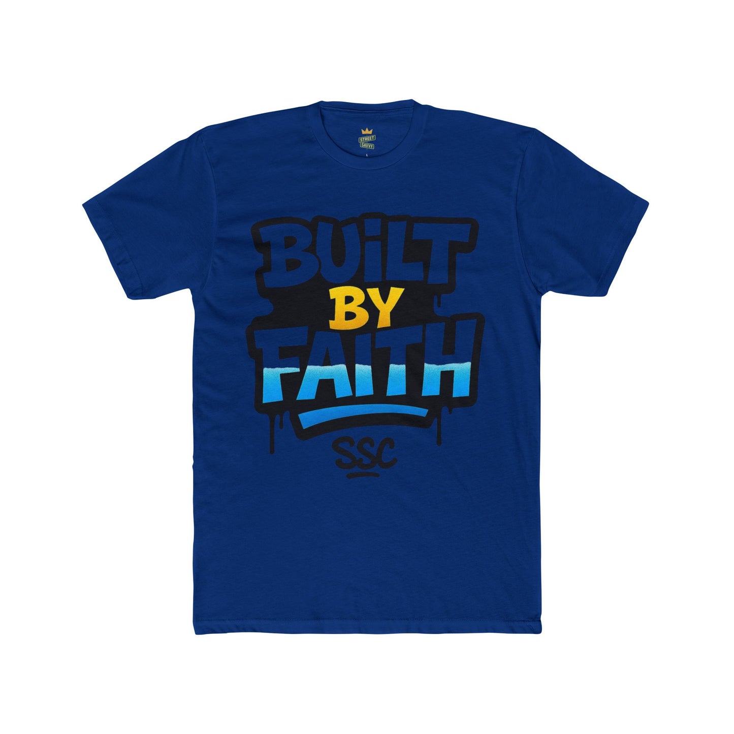 Built By Faith Unisex Cotton Crew Tee - Inspirational T-Shirt, Motivational Apparel, Casual Wear, Faith-Based Gift, Everyday Fashion