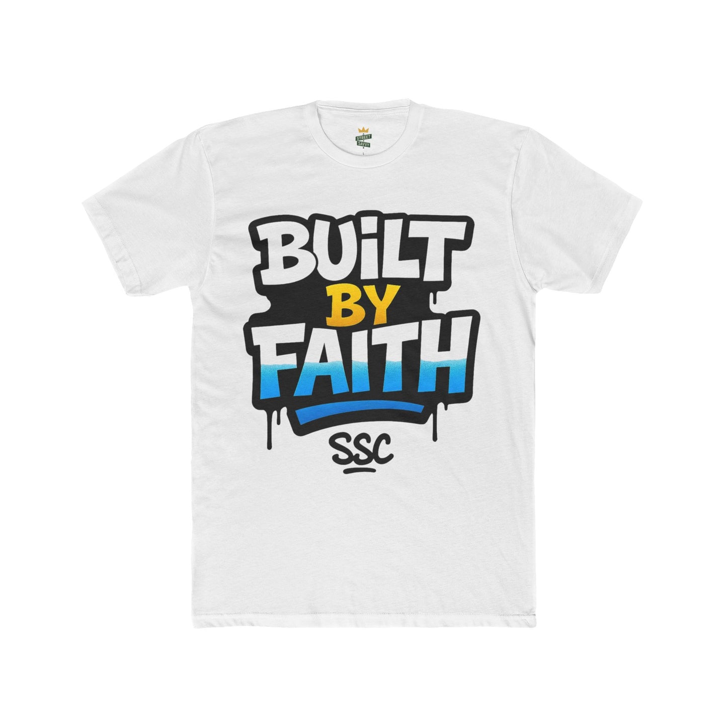 Built By Faith Unisex Cotton Crew Tee - Inspirational T-Shirt, Motivational Apparel, Casual Wear, Faith-Based Gift, Everyday Fashion