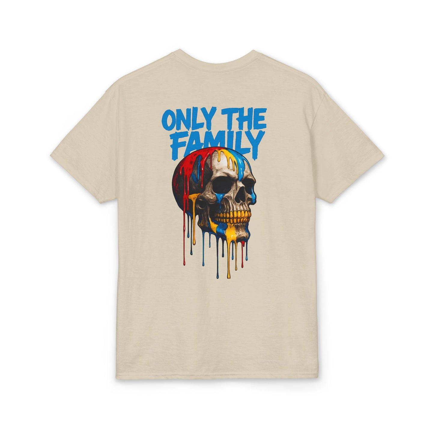 Only The Family Skull T-Shirt — Dripping Paint Graphic Tee