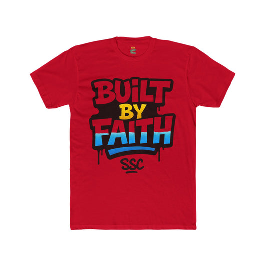 Built By Faith Unisex Cotton Crew Tee - Inspirational T-Shirt, Motivational Apparel, Casual Wear, Faith-Based Gift, Everyday Fashion