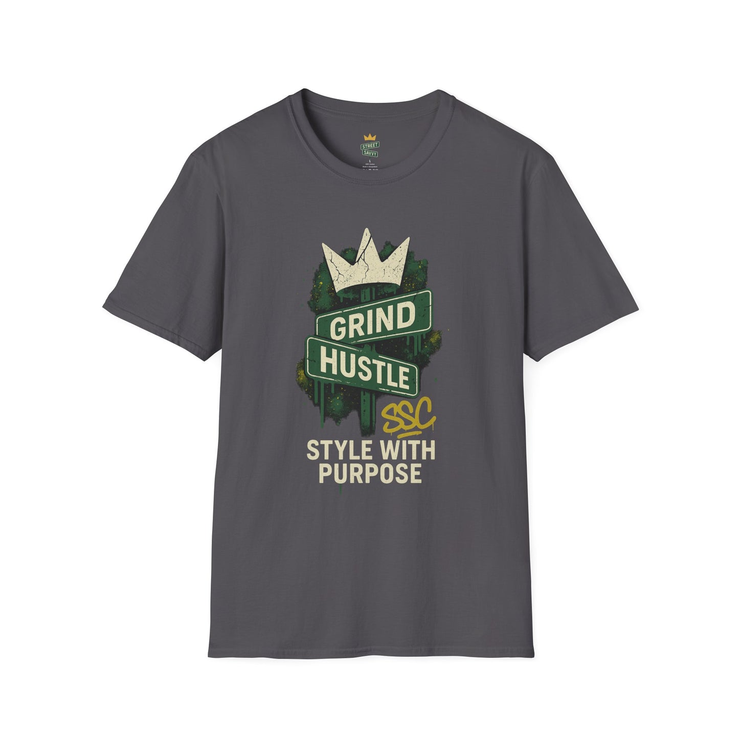 Motivational Hustle Tee - Grind Hustle Style, Casual Wear, Gift for Entrepreneurs, Graphic Tee, Everyday Motivation