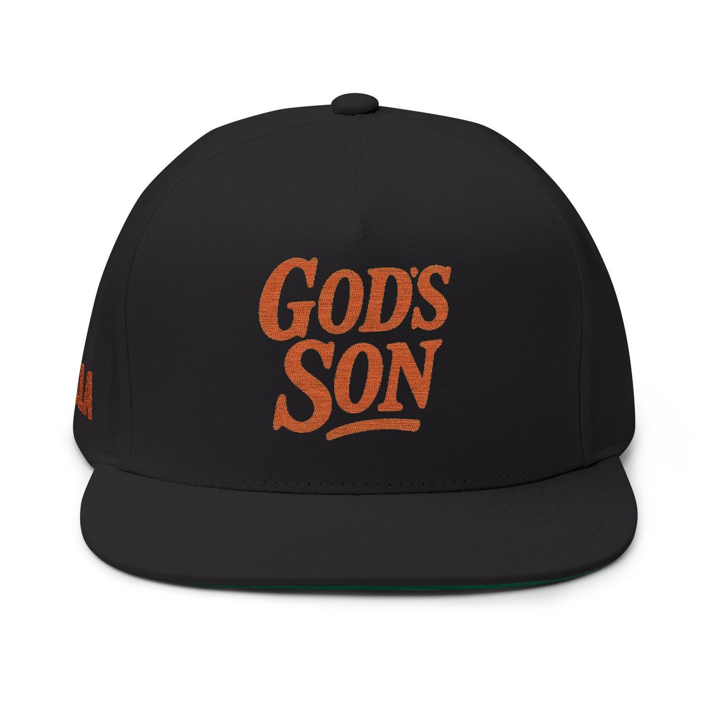Embroidered Flat Bill Cap - God's Son Statement Hat for Faith and Style