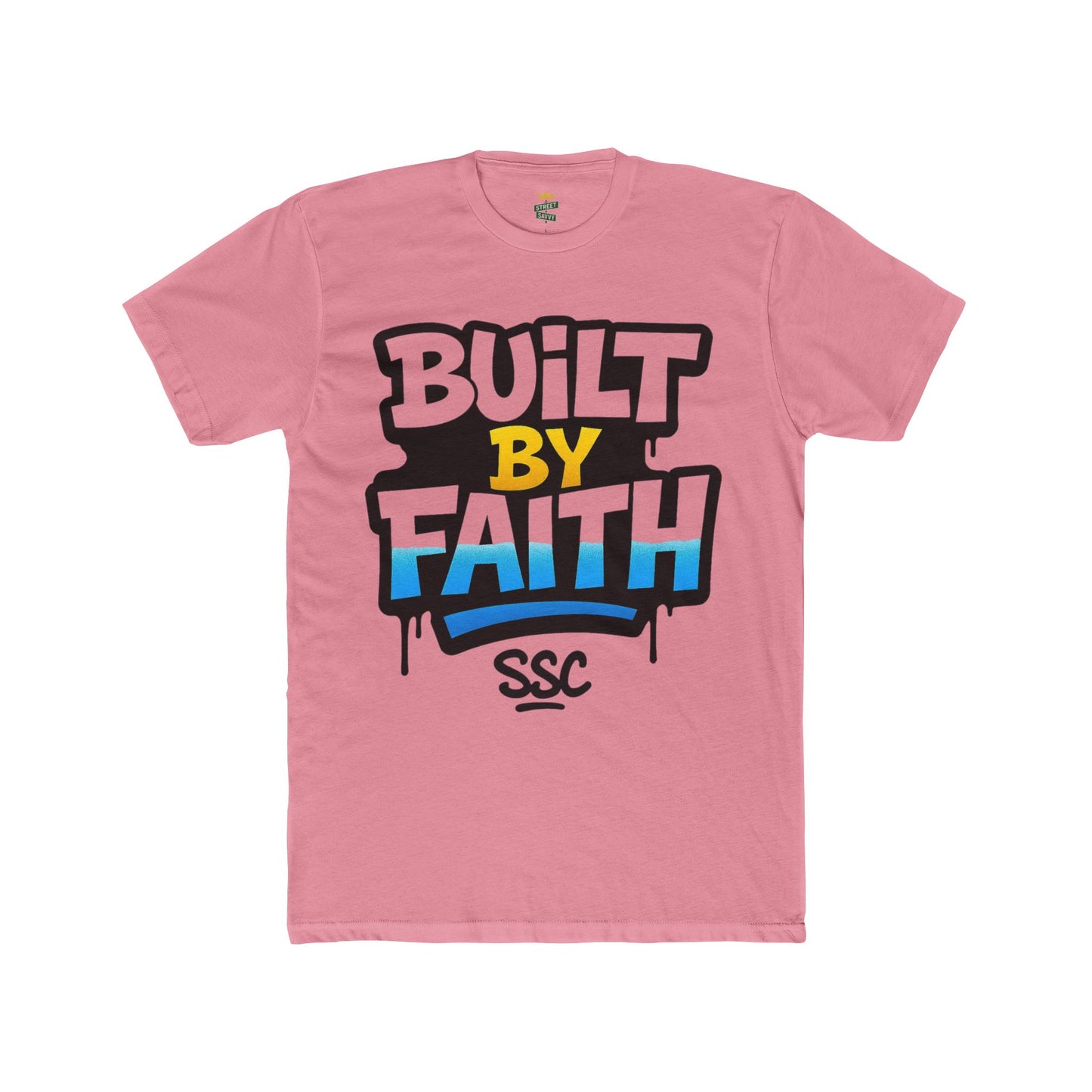 Built By Faith Unisex Cotton Crew Tee - Inspirational T-Shirt, Motivational Apparel, Casual Wear, Faith-Based Gift, Everyday Fashion