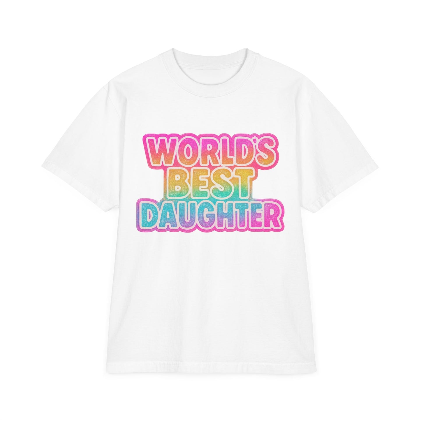 World's Best Daughter T-Shirt — Colorful Retro Graphic Tee for Girls & Moms' Gifts