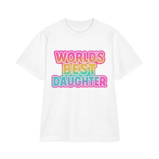 World's Best Daughter T-Shirt — Colorful Retro Graphic Tee for Girls & Moms' Gifts