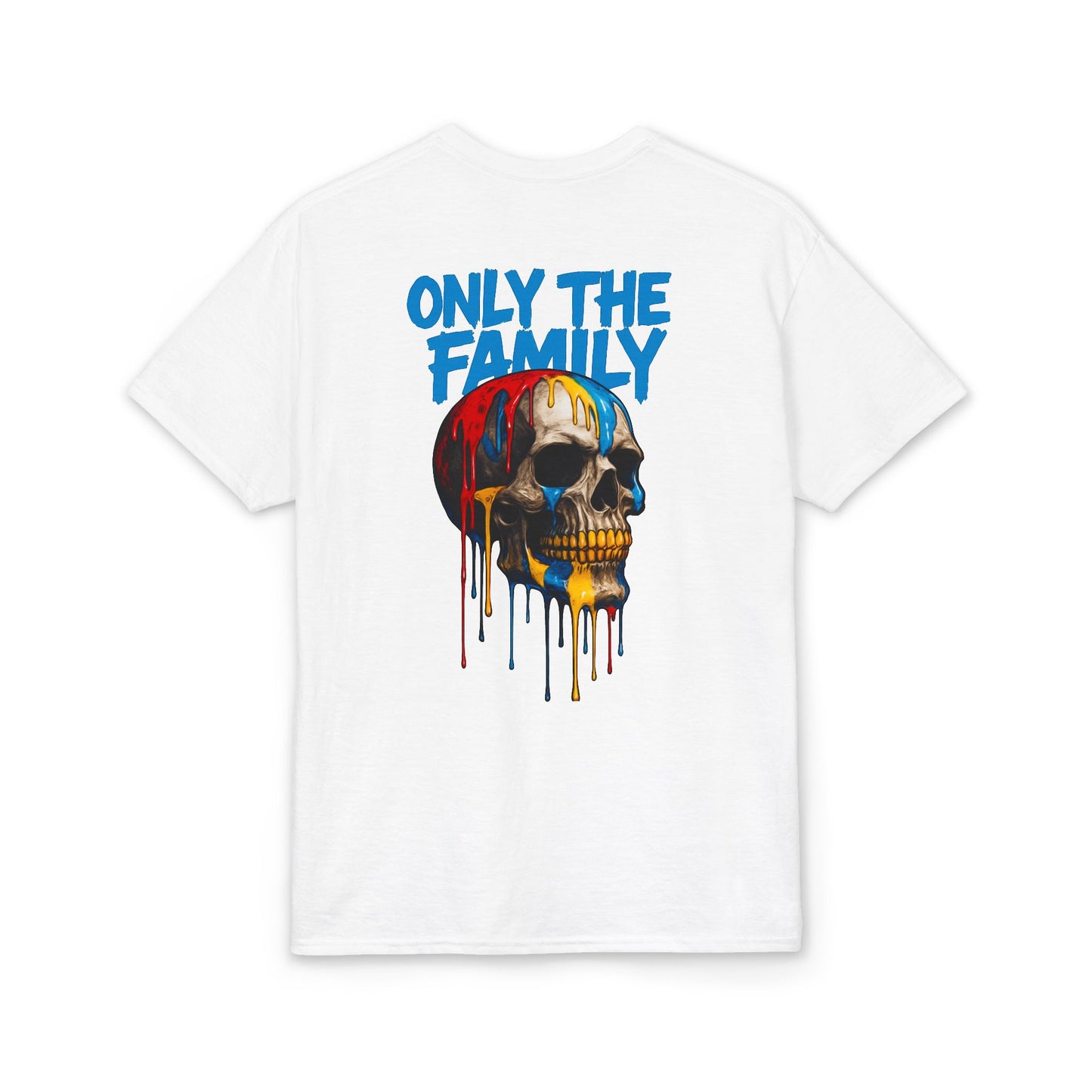 Only The Family Skull T-Shirt — Dripping Paint Graphic Tee
