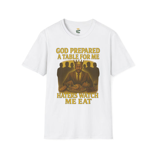 God Prepared a Table for Me Tee, Inspirational Unisex Shirt, Motivational T-Shirt, Empowerment Gift, Faith-Based Apparel